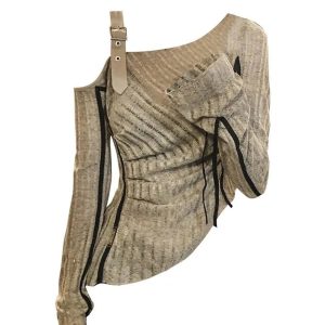 New Style Trends - Irregular Y2K Cropped Pullover - Outfit Ideas