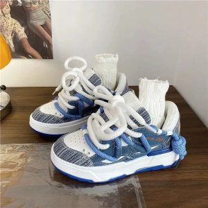 New Style Trends - Kawaii Azure Wave Sneakers - Outfit Ideas