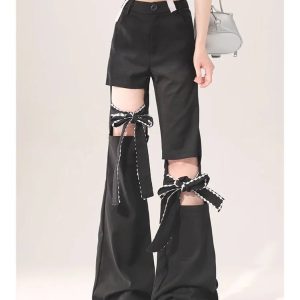 New Style Trends - Kawaii Bow-Tied Cutout Layered Pants - Outfit Ideas