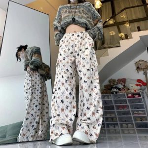 New Style Trends - Kawaii Graffiti Wide Leg Suit Pants - Outfit Ideas