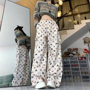 New Style Trends - Kawaii Graffiti Wide Leg Suit Pants - Outfit Ideas