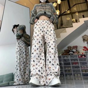 New Style Trends - Kawaii Graffiti Wide Leg Suit Pants - Outfit Ideas