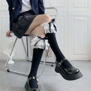 New Style Trends - Kawaii Layered Bow Stockings - Outfit Ideas