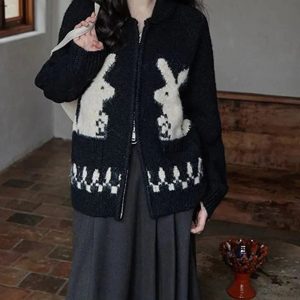 New Style Trends - Kawaii Whimsical Bunny Motif Zip-Up Cardigan - Outfit Ideas