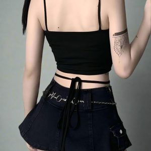 New Style Trends - Lunar Rose Strappy Alt Crop Top - Outfit Ideas