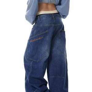 New Style Trends - Midnight Core Wide Edgy Y2k Jeans - Outfit Ideas
