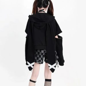 New Style Trends - Midnight Rebel Alt Buckle Hoodie - Outfit Ideas
