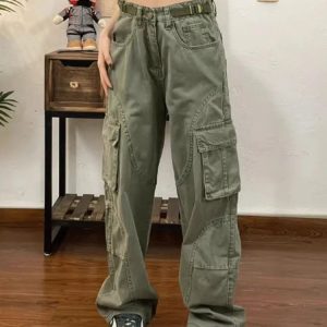 New Style Trends - Olive Green Utility Y2k Cargo Pants - Outfit Ideas