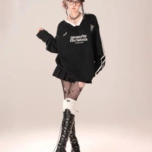New Style Trends - Passerby Varsity Alt Oversized Sweatshirt - Outfit Ideas