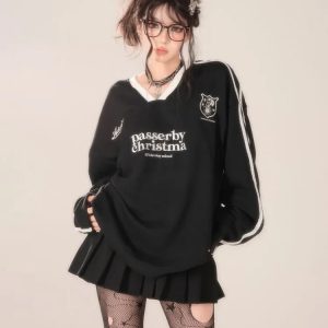 New Style Trends - Passerby Varsity Alt Oversized Sweatshirt - Outfit Ideas