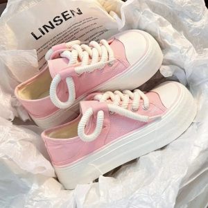 New Style Trends - Pastel Cute Pink Lace Up Footwear - Outfit Ideas