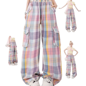 New Style Trends - Pastel Cute Plaid Cargo Pants - Outfit Ideas