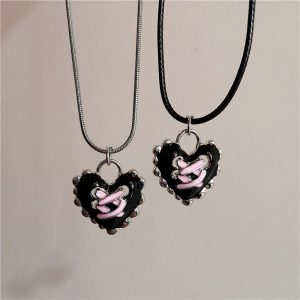New Style Trends - Pastel Goth Dark Romance Corset Heart Necklace - Outfit Ideas