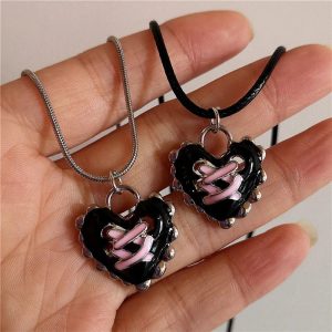 New Style Trends - Pastel Goth Dark Romance Corset Heart Necklace - Outfit Ideas