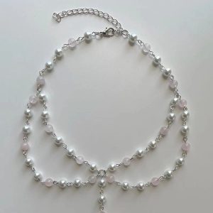 New Style Trends - Pearl Rose Quartz Necklace - Outfit Ideas