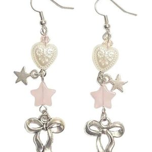 New Style Trends - Pink Ribbon Handmade Earrings - Outfit Ideas