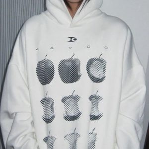New Style Trends - Pixel Core Apple Aesthetic Hoodie - Outfit Ideas