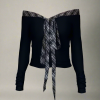 New Style Trends - Plaid Aesthetic Off-Shoulder Long Sleeve Top - Outfit Ideas