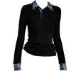 New Style Trends - Plaid Collar Retro Preppy Sweater - Outfit Ideas