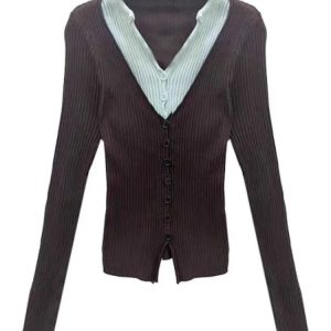 New Style Trends - Preppy Chic Layered Retro Outfit Set - Outfit Ideas