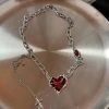 New Style Trends - Red Heart Gothic Necklace - Outfit Ideas