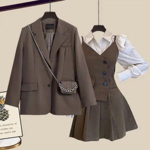 New Style Trends - Retro Academia Layered Outfit Set - Outfit Ideas