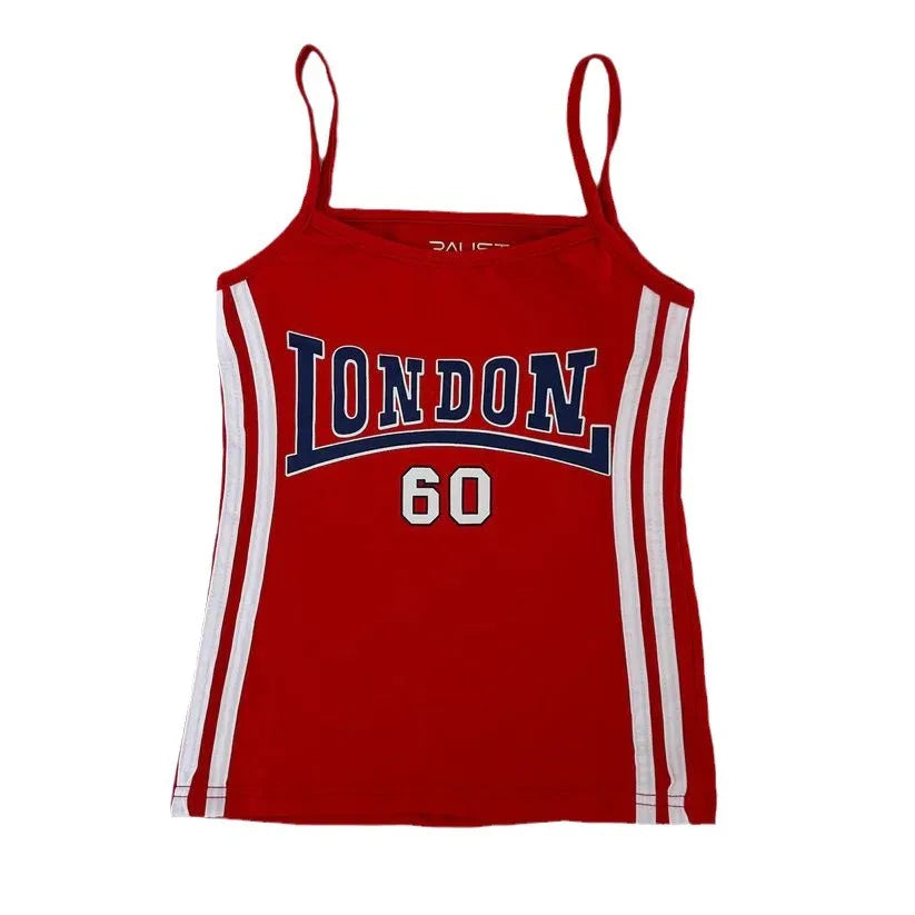 New Style Trends - Retro Aesthetic London Varsity Cami Top - Outfit Ideas