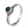 New Style Trends - Retro Celtic-Inspired Emerald Open Ring - Outfit Ideas
