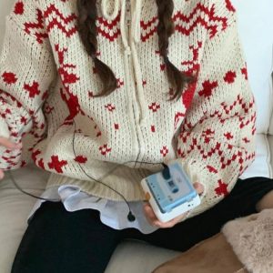 New Style Trends - Retro Cozy Nordic Zip Cardigan - Outfit Ideas