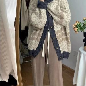 New Style Trends - Retro Jacquard Button Cardigan - Outfit Ideas