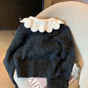 New Style Trends - Retro Lace Collar Button-Up Cardigan - Outfit Ideas