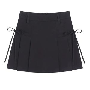 New Style Trends - Retro Lace Up Pleated Summer Skirt - Outfit Ideas