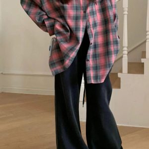 New Style Trends - Retro Oversized Plaid Flannel Shirt - Outfit Ideas