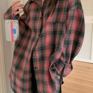 New Style Trends - Retro Oversized Plaid Flannel Shirt - Outfit Ideas