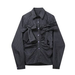New Style Trends - Retro Plaid Bow Accent Shirt - Outfit Ideas