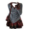 New Style Trends - Retro Plaid Layered Outfit Set - Outfit Ideas