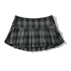 New Style Trends - Retro Preppy Style Plaid Pleated Mini Skirt - Outfit Ideas