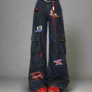 New Style Trends - Retro Rebel Y2k Patchwork Jeans - Outfit Ideas