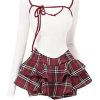 New Style Trends - Retro Square Collar Skinny Crop Tee + Skirt Set - Outfit Ideas