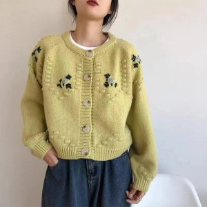 New Style Trends - Retro Sunlit Meadow Button-Up Cardigan - Outfit Ideas