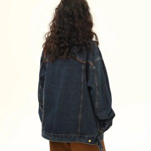 New Style Trends - Retro Varsity Denim Y2k Jacket - Outfit Ideas