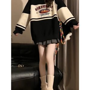 New Style Trends - Retro Varsity Zip-Up Sweatshirt - Outfit Ideas