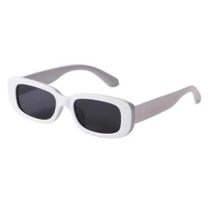 New Style Trends - Retro White Rectangular Sunglasses - Outfit Ideas