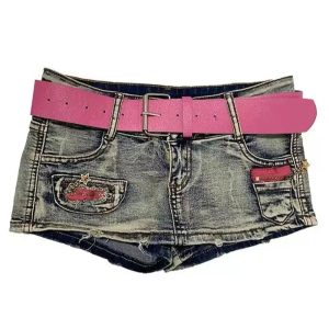 New Style Trends - Retro Y2K Denim Mini Shorts - Outfit Ideas