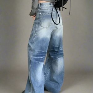 New Style Trends - Retro Y2k Washed Wide-Leg Jeans - Outfit Ideas