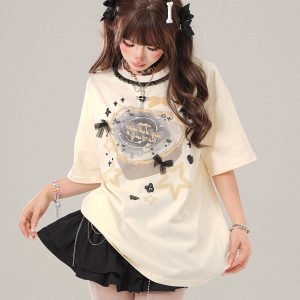 New Style Trends - Ribbons & Stars Kawaii T-Shirt - Outfit Ideas