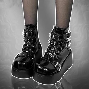 New Style Trends - Rivet Platform Alt Punk Boots - Outfit Ideas