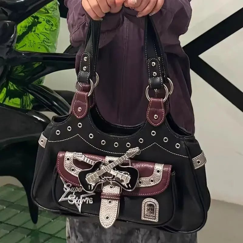 New Style Trends - Rockstar Chic Y2k Studded Bag - Outfit Ideas