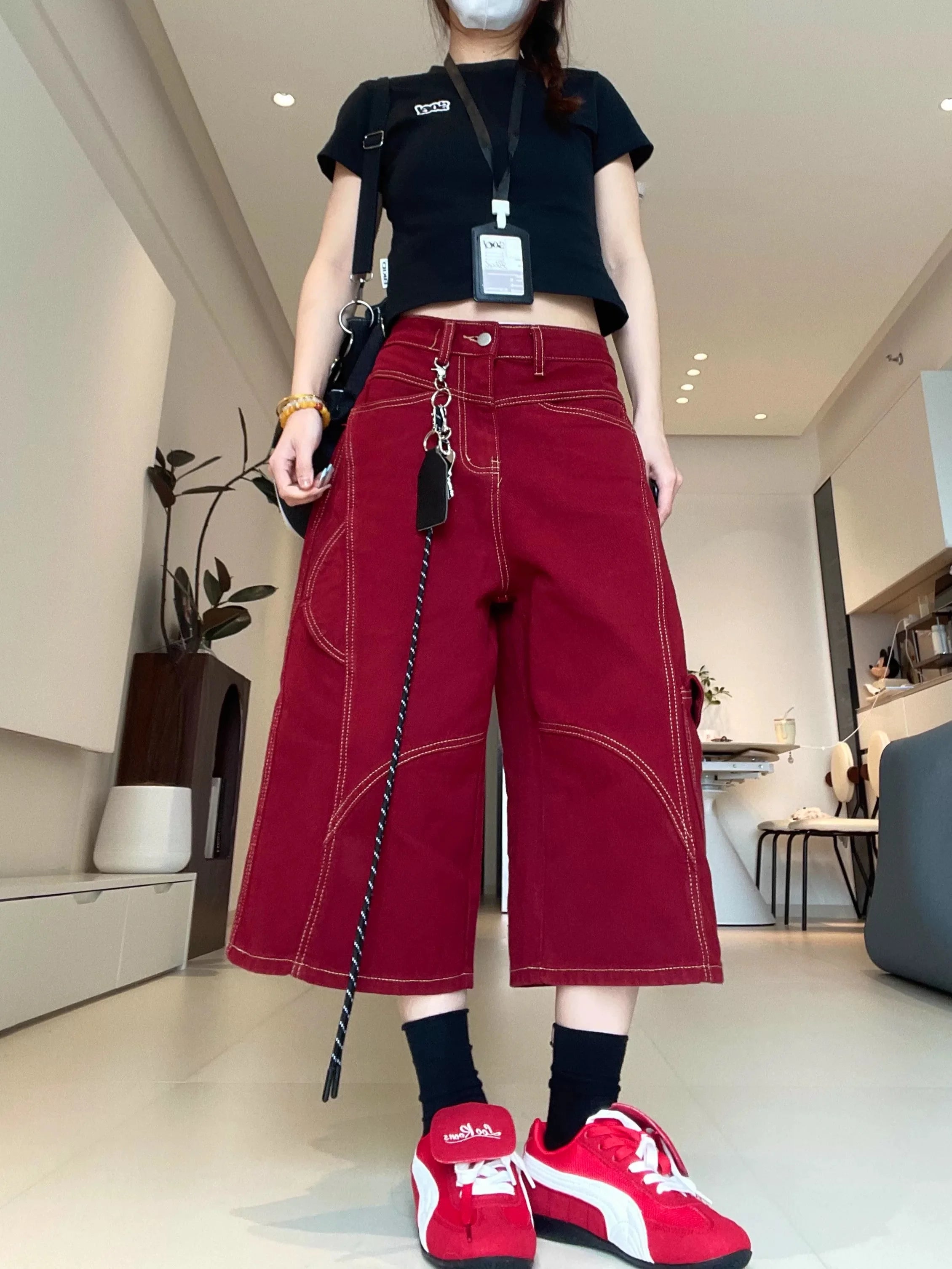 New Style Trends - Scarlet Grip Y2k Street Shorts - Outfit Ideas