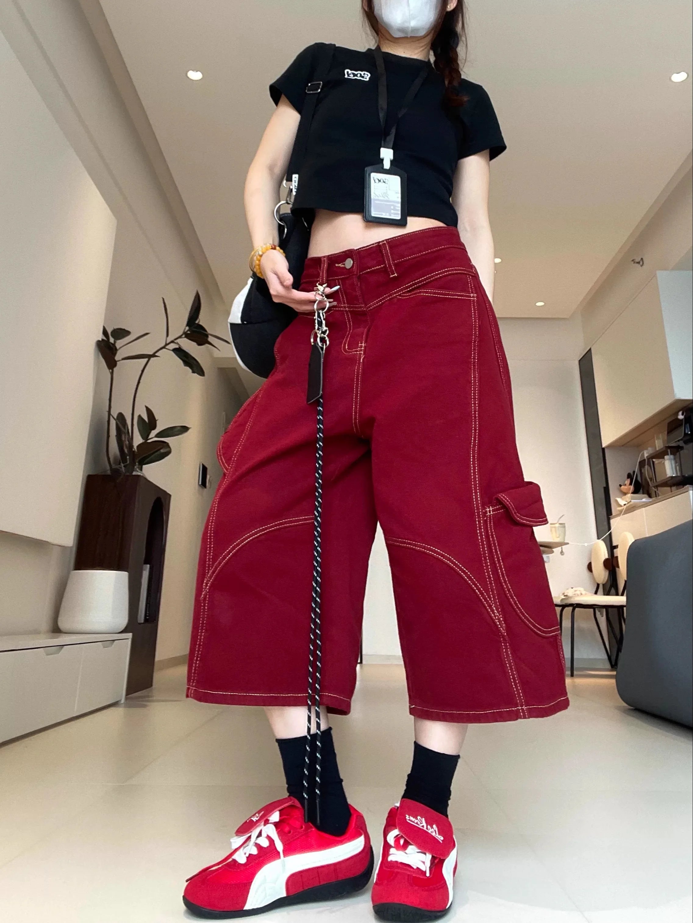 New Style Trends - Scarlet Grip Y2k Street Shorts - Outfit Ideas